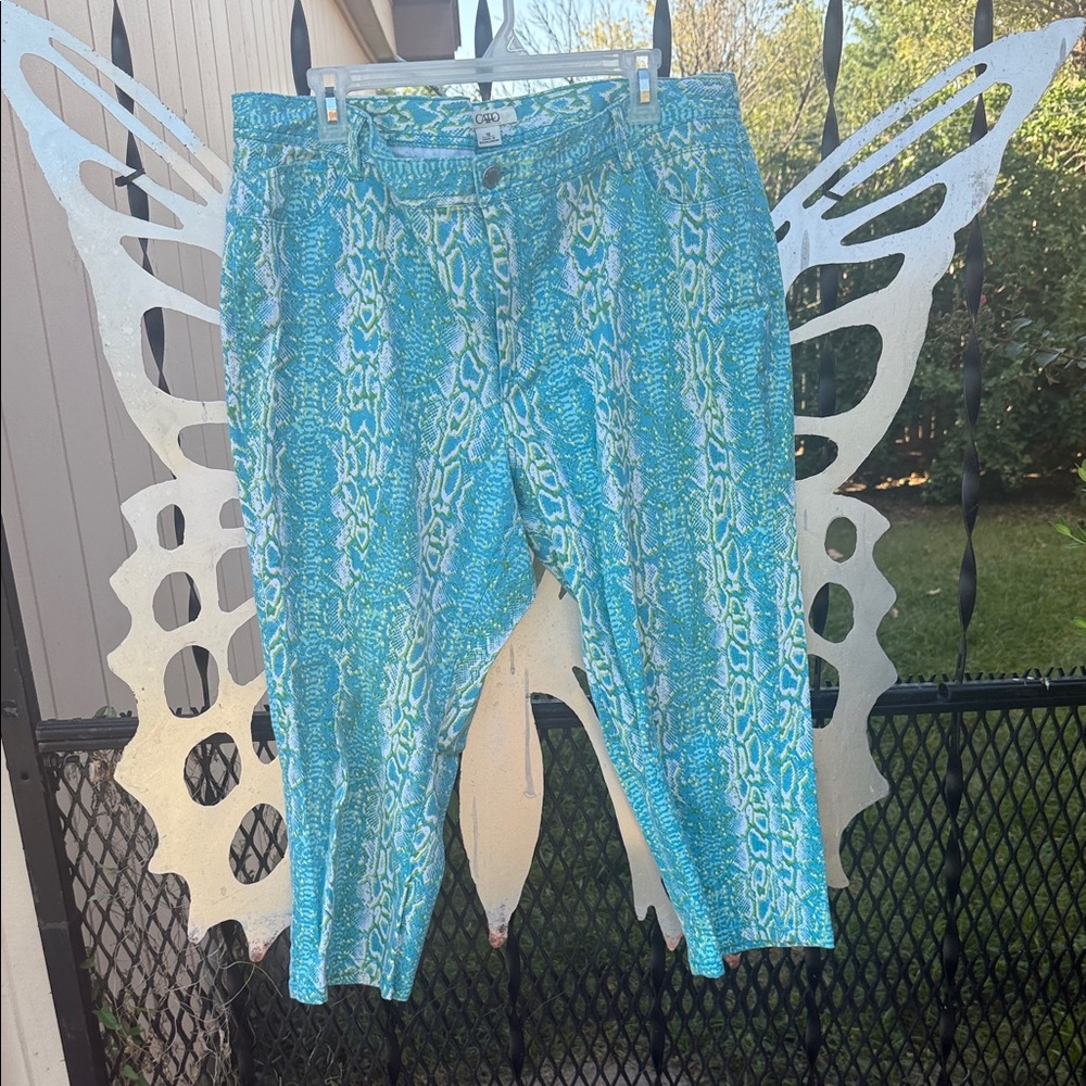 Cato Blue and Green Patterned Pants